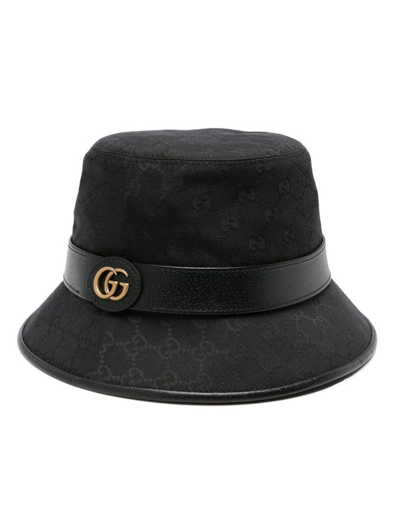 Gucci Chapéu Bucket de Canvas GG Preto