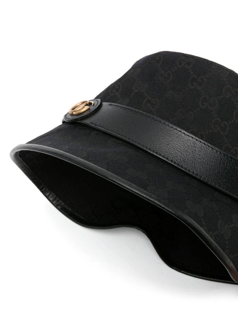 Gucci Chapéu Bucket de Canvas GG Preto